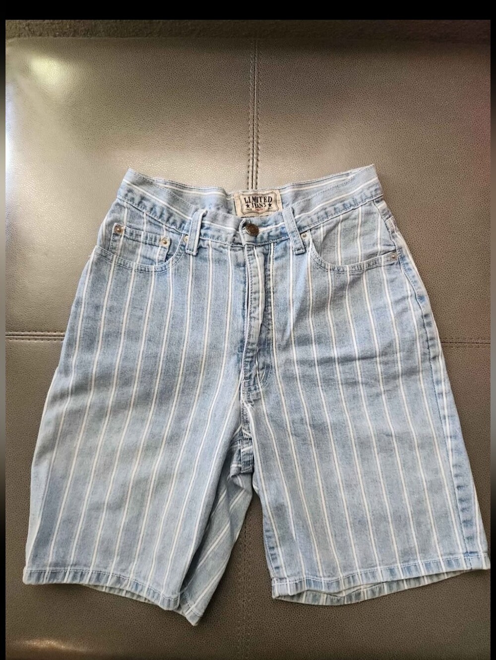 Limited Jeans Vintage Striped Denim Shorts